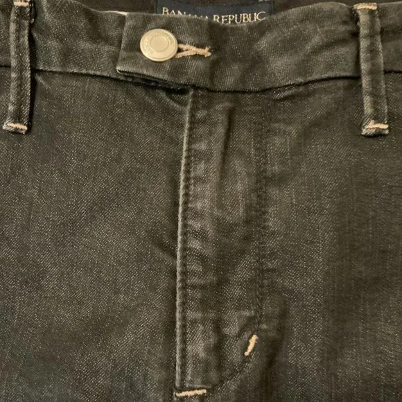 Banana Republic Wide At Waist Adjustable Pocket Button Zip Women 10 R Black - Picture 5 of 9